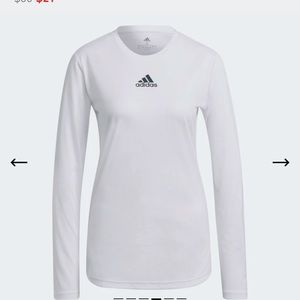 ADIDAS White Long Sleeved Organic Cotton TShirt Womens Medium